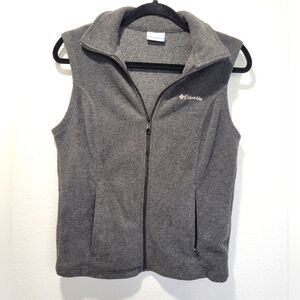 Columbia Vest Womens S Small Gray Benton Springs Fleece Full Zip Pockets